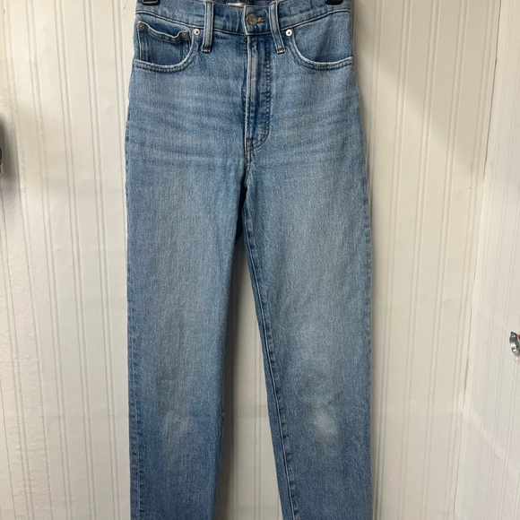 Madewell Blue Straight Leg Jeans High-Rise - Picture 2 of 7